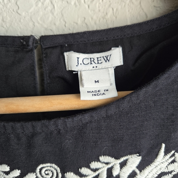 J.Crew Linen Blend black Dress Size Medium - Picture 7 of 9
